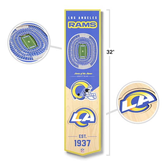 3D StadiumView 8" x 32" Banner By Youthefan in Los Angeles Rams | Michaels®